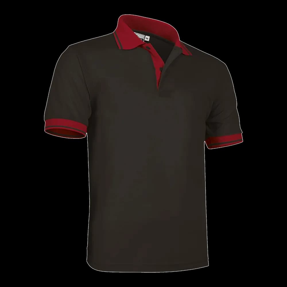 Polo algodón bicolor Valento — mockup frontal