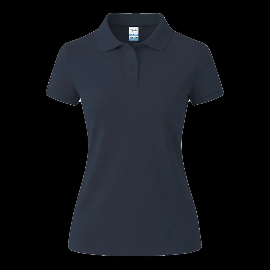 Polo algodón piqué 180 g de mujer Makito — mockup frontal