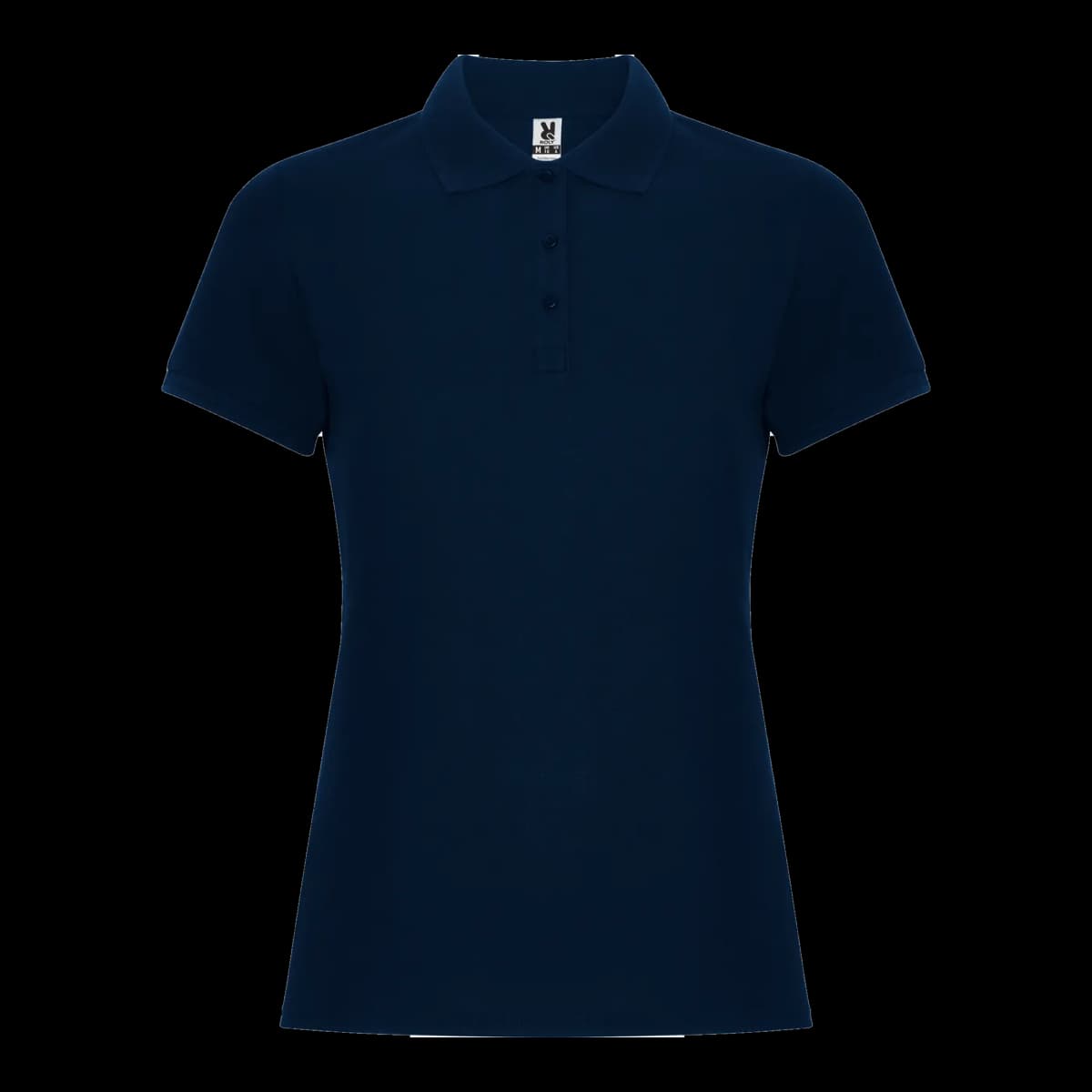 Polo piqué antipilling de mujer Roly — mockup frontal