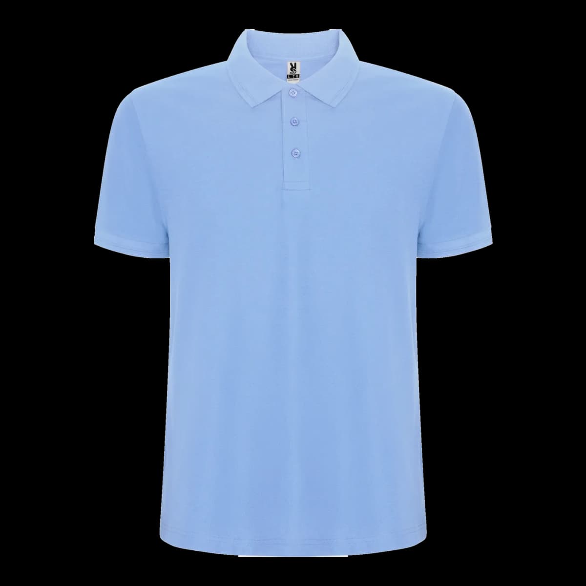 Polo piqué antipilling Roly — frontal, Celeste