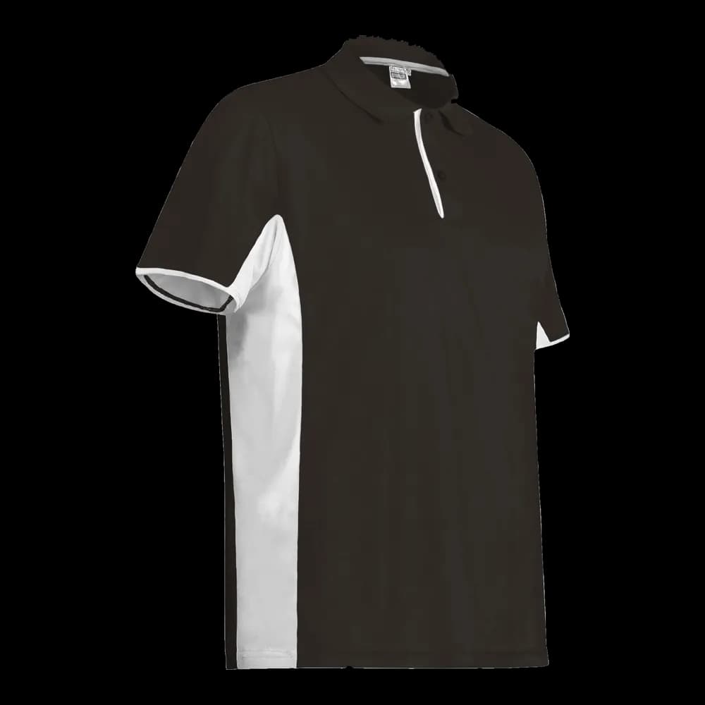Polo técnico bicolor Valento — mockup frontal