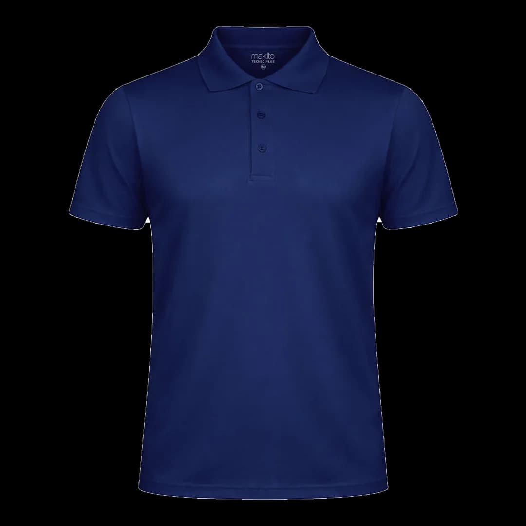 Polo técnico piqué Makito — mockup frontal