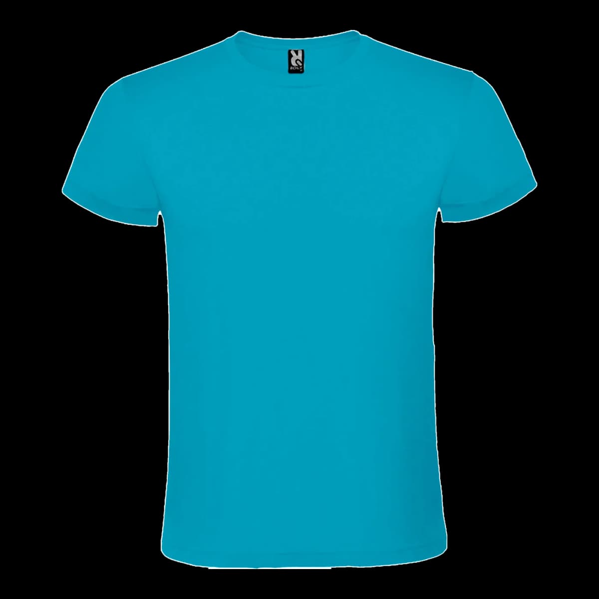 Camiseta algodón básica — frontal, Turquesa