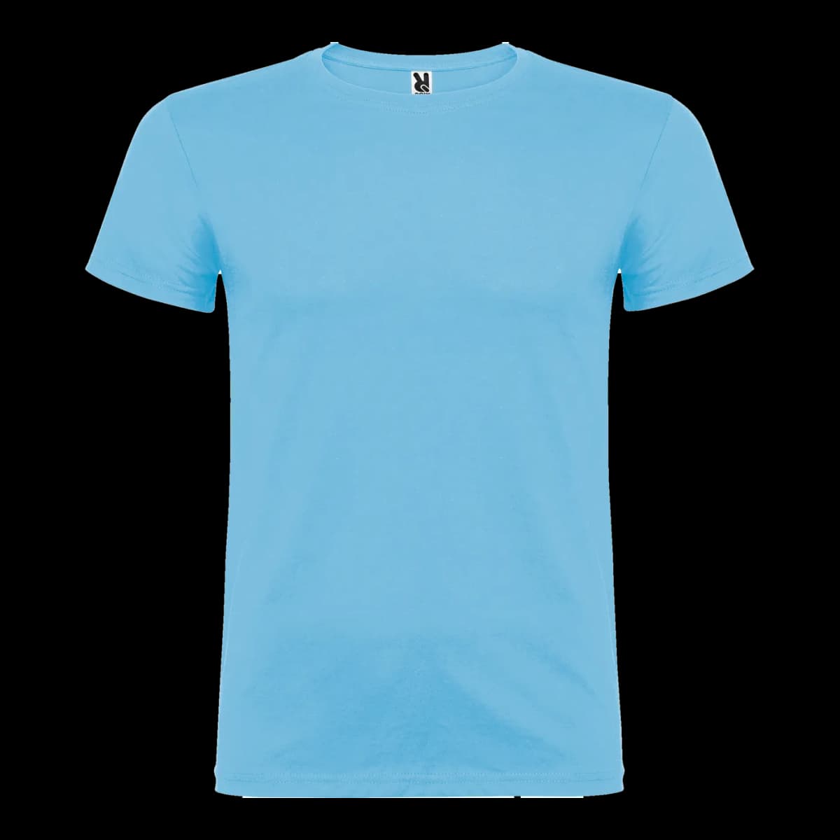 Camiseta algodón casual — frontal, Celeste