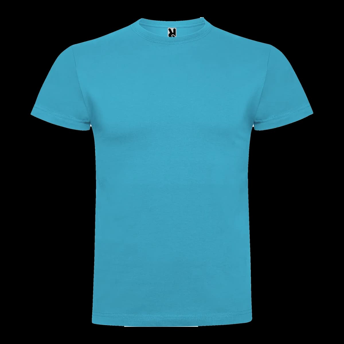 Camiseta algodón peinado — frontal, Turquesa