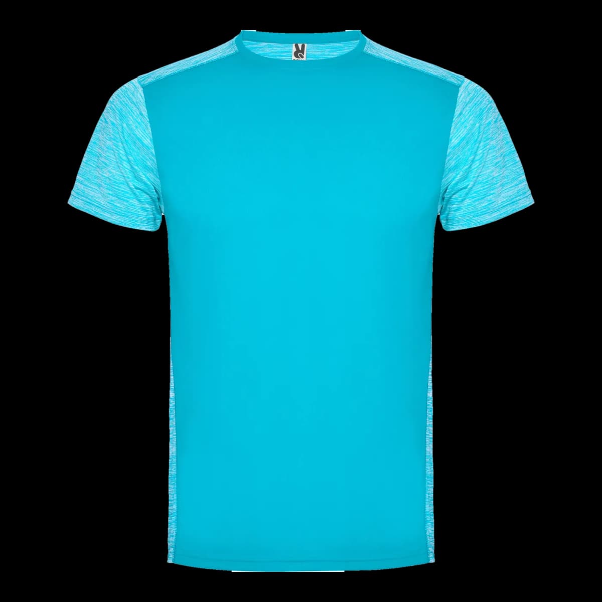 Camiseta bicolor antirroce — frontal, Turquesa/Turquesa vigoré