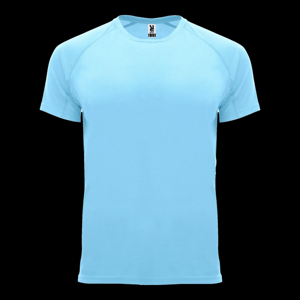 Camiseta deportiva transpirable — frontal, Celeste