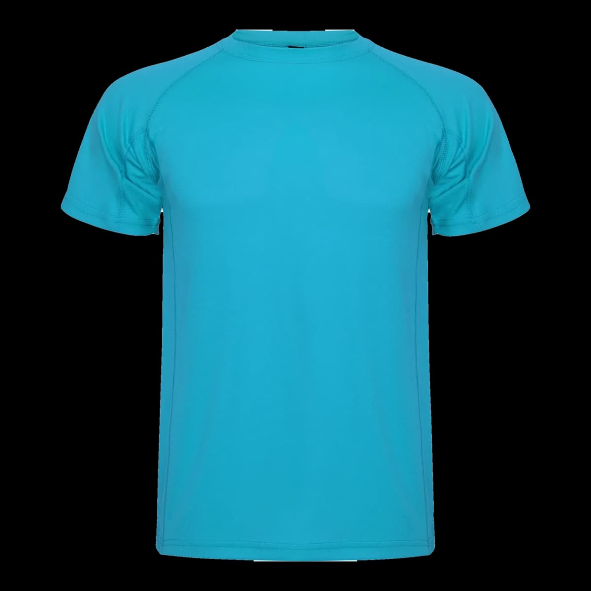 Camiseta técnica raglán UV — frontal, Turquesa