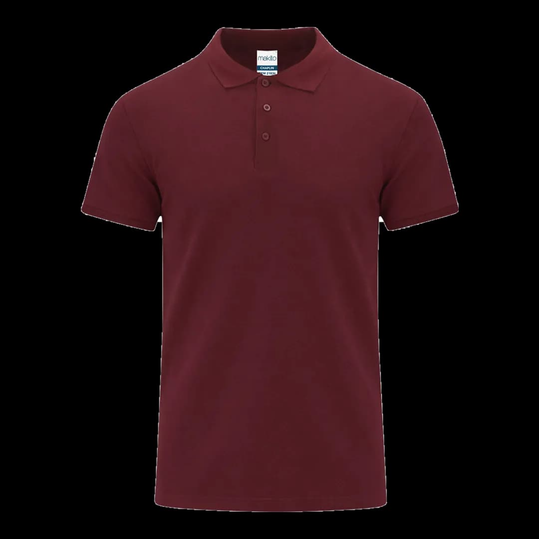 Polo algodón piqué 200 g Makito — frontal, Granate