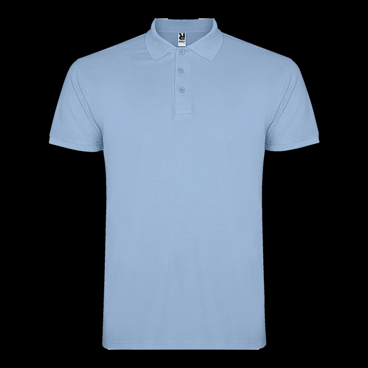 Polo algodón piqué 200 g Roly — frontal, Celeste