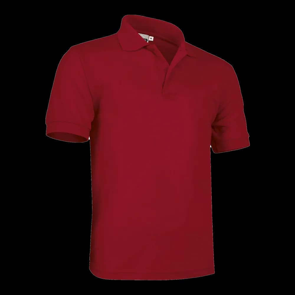 Polo algodón piqué 220 g Valento — frontal, Rojo loto