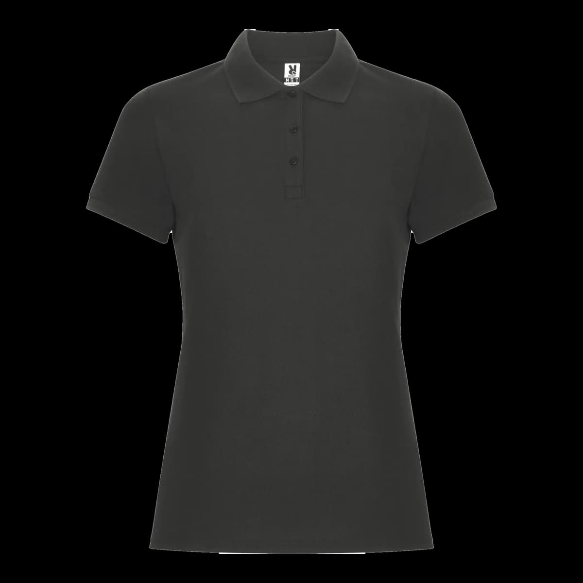 Polo piqué antipilling de mujer Roly — frontal, Plomo oscuro