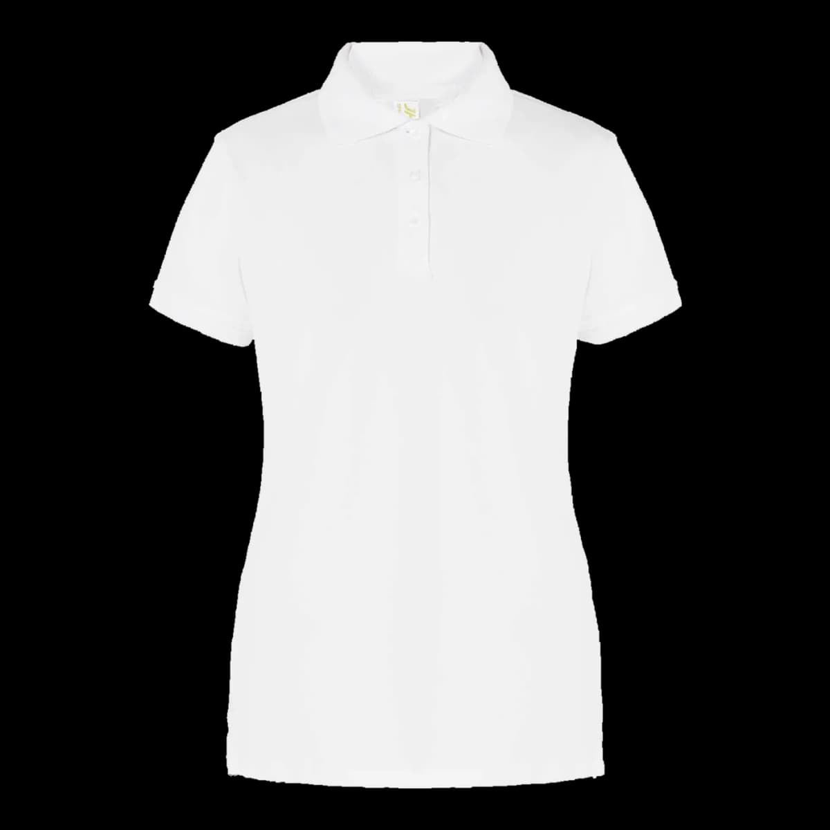 Polo técnico piqué 200 g de mujer JHK — frontal, Blanco