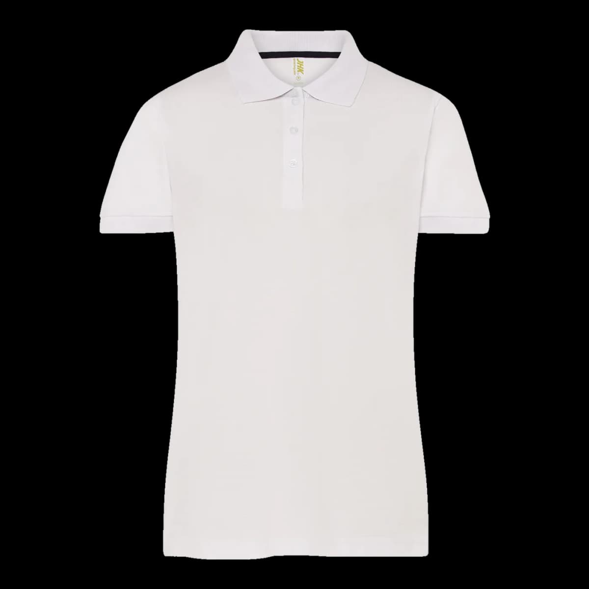 Polo técnico piqué de mujer JHK — frontal, Blanco