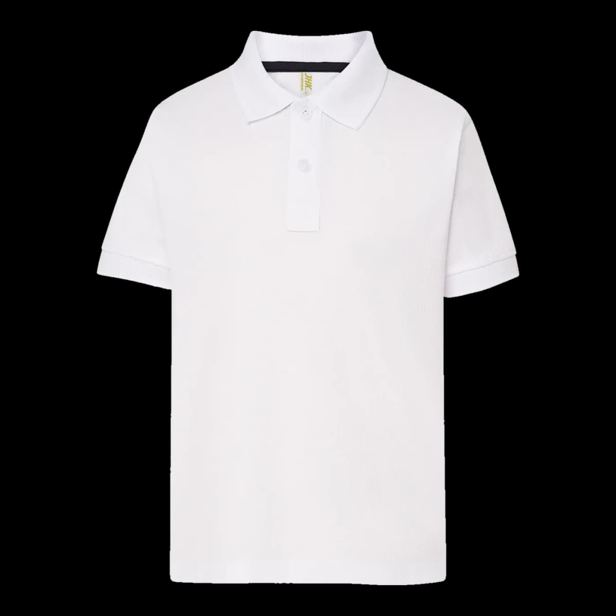 Polo técnico piqué de niño JHK — frontal, Blanco