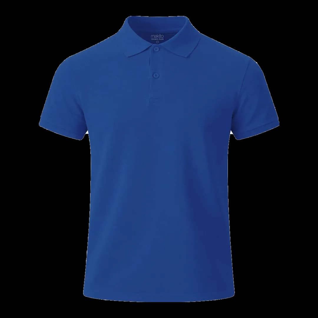 Polo técnico piqué de niño Makito — frontal, Azul