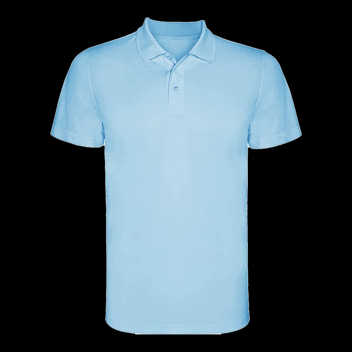 Polo técnico piqué Roly — frontal, Celeste