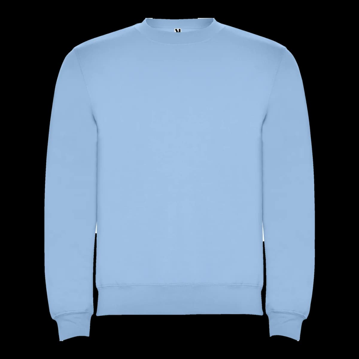 Sudadera cuello redondo Roly — frontal, Celeste
